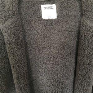 Pink oversized hooded cardigan